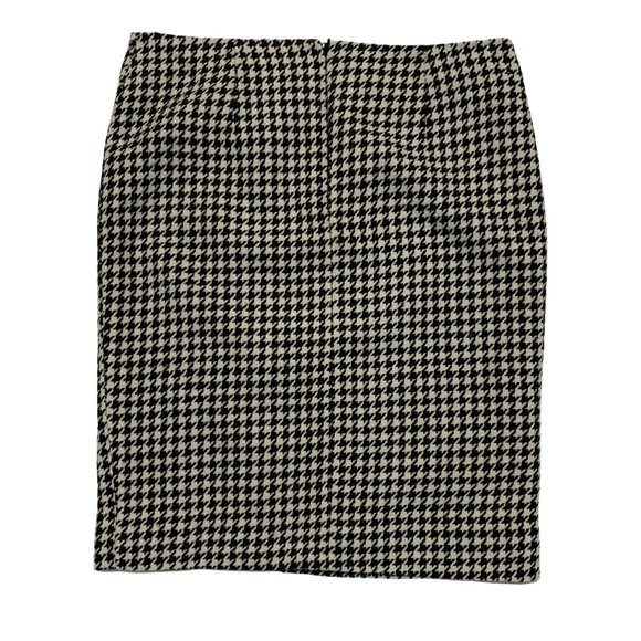 WHBM 6 Houndstooth Lined Wool Blend Skirt White House Black Market Alabama - Picture 3 of 5